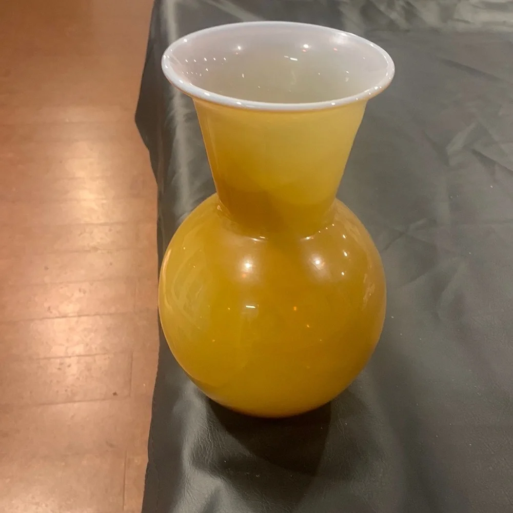 Yellow and white vase